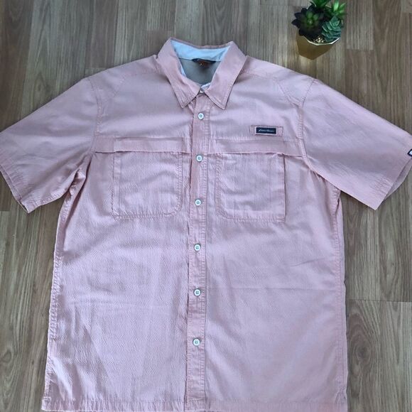EDDIE BAUER Nylon Polyester Vented  Sleeve Button Outdoors Shirt - Picture 1 of 9